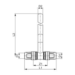 Tece logo-Push Heizkörper-Montage-T-Stück 16x15mm Kupfer, 300mm... TECE-8740403 4027255020597 (Abb. 1)