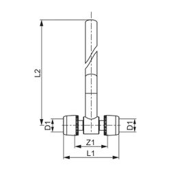 Tece logo-Ax Heizkörper Montage T-Stück 15mm Dimension 20mm, Kupfer vernickelt... TECE-8864204 4027255066410 (Abb. 1)