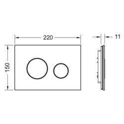 Tece loop WC-Betätigungsplatte Zweimengen, Glas Weiß glänzend, Tasten Weiß glänzend... TECE-9240650 4027255017122 (Abb. 1)