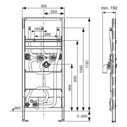 Tece profil Waschtischmodul zur asymmetrischen Montage für Durchlauferhitzer und Waschtis... TECE-9310024 4027255131538 (Abb. 1)