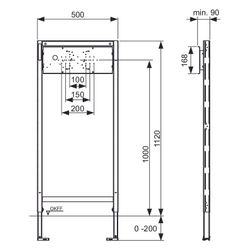 Tece profil Bad-/Duschmodul mit verstellbarer Traverse für UP- und AP-Armaturen, Bauhöhe ... TECE-9340002 4027255131545 (Abb. 1)