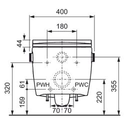 Tece one Set Warm-/Kaltwasser und Dusch-WC/WC Sitz Tece neo/one mit Deckel slim... TECE-9700213 4027255098862 (Abb. 1)