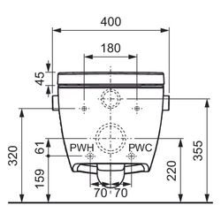 Tece one Set Warm-/Kaltwasser und Dusch-WC/WC Sitz Tece neo/one mit Deckel classic... TECE-9700216 4027255099197 (Abb. 1)