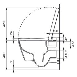 Tece one Set Dusch-WC Kaltwasseranschluss und Dusch-WC/WC Sitz mit Deckel classic... TECE-9700212 4027255131255 (Abb. 1)