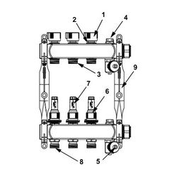 Tece floor Edelstahl-Heizkreisverteiler 4 mit Durchflussanzeige SLQ, poliert, 1" Innenge... TECE-77310004 4027255040366 (Abb. 1)