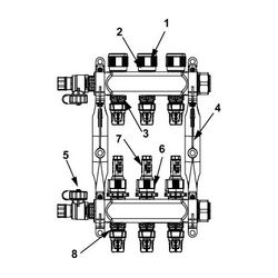 Tece floor Edelstahl-Heizkreisverteiler 12, Typ Logo SLQ, mit Durchflussanzeige, 1" Inne... TECE-77311112 4027255040908 (Abb. 1)