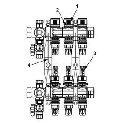 Tece floor Heizkreisverteiler Komfort mit Durchflussanzeige, Tece Logo-Push, 2 Heizkreis... TECE-77311302 4027255131415 (Abb. 1)