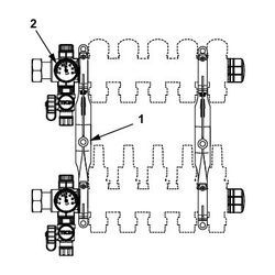Tece floor Kunststoff-Heizkreisverteiler Basismodul Halter, KFE, 1" Innengewinde flachdi... TECE-77390010 4027255027640 (Abb. 1)