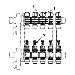 Tece floor Kunststoff-Heizkreisverteiler 4 Anschlussmodul mit Durchflussanzeige, kuppelb... TECE-77390040 4027255031760 (Abb. 1)