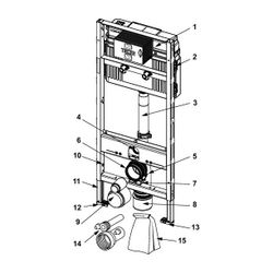 Tece profil WC-Modul mit Uni-Spülkasten für Geberit Publica Ausgussbecken, Bauhöhe 1340mm... TECE-9300366 4027255085749 (Abb. 1)