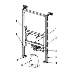 Tece profil Bidetmodul Bauhöhe 820mm für wandhängendes Bidet... TECE-9330005 4027255012707 (Abb. 1)