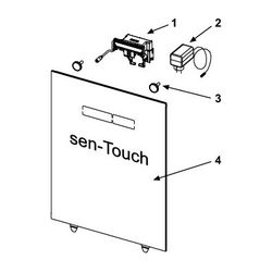 Tece lux Betätigungsglasplatte mit elektronischer sen-Touch Elektronik, Glas Schwarz glän... TECE-9650003 4027255043619 (Abb. 1)