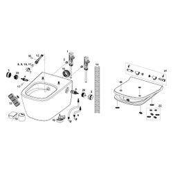 Tece one Set Warm-/Kaltwasser und Dusch-WC/WC Sitz Tece neo/one mit Deckel slim... TECE-9700213 4027255098862 (Abb. 1)