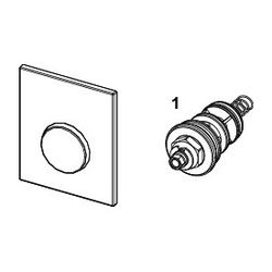 Tece loop Urinal-Betätigungsplatte Kunststoff mit Kartusche, Weiß glänzend, Tasten Chrom ... TECE-9242627 4027255017948 (Abb. 1)