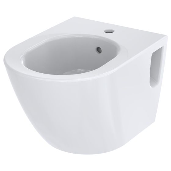 TOTO NC Bidet wandhängend, Vorwandmontage, mit Hahnloch mittig und Überlauf, Keramik Cefiontect, Weiß
