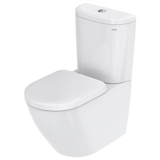 TOTO NC Tiefspül-Stand-WC-Standkombination mit Spülkasten, randlos, Tornado Flush-Düsenspülung, Keramik Cefiontect, Weiß