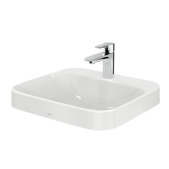 TOTO LF Möbelwaschtisch Breite 500mm, Möbelmontage, mit Hahnloch und Überlauf, Keramik Cefiontect, Weiß