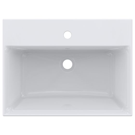 TOTO CS Waschtisch eckig, Breite 600mm, Wandmontage, mit Hahnloch und Überlauf, Keramik Cefiontect, Weiß