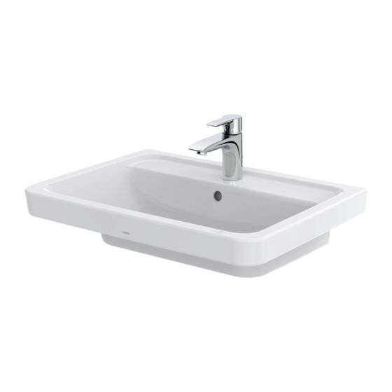 TOTO CF Waschtisch Breite 654mm, Wandmontage, mit Hahnloch und Überlauf, Keramik Cefiontect, Weiß