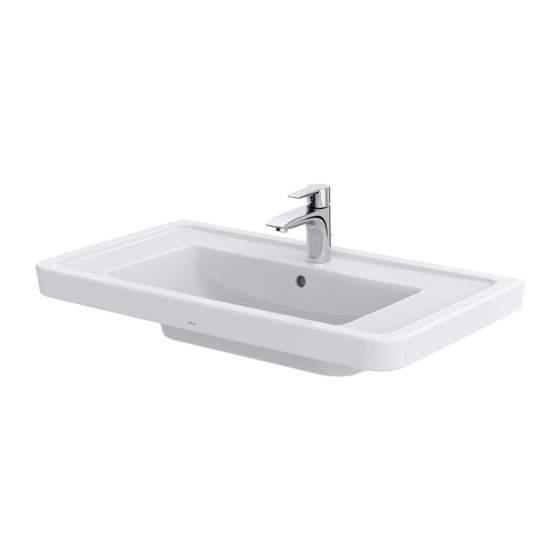 TOTO CF Waschtisch Breite 854mm, Wandmontage, mit Hahnloch und Überlauf, Keramik Cefiontect, Weiß