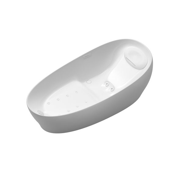 TOTO Floating Badewanne freistehend, 2200mm, Galaline, Weiß, Hydrohands-Warmwasser-Massagefunktion