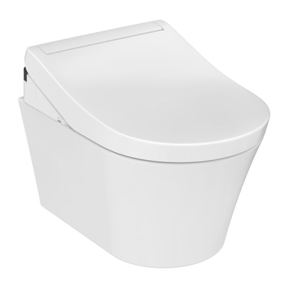 TOTO Washlet RG Lite Dusch-WC mit Fernbedienung, verdeckten Anschlüssen und Entkalkungsfunktion, GFRP/Thermoplast, Weiß
