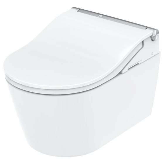 TOTO Washlet RW Dusch-WC mit Fernbedienung, EWATER plus und Entkalkungsfunktion, Ureaharz/Thermoplast, Silber