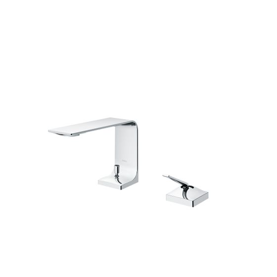 TOTO Zweiloch-Einhebel-Waschtischmischer, mittelhoch, Ausladung 144mm, mit Schaftventil, Messing verchromt