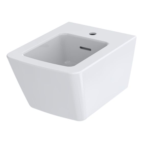 TOTO SP Bidet wandhängend, Vorwandmontage, mit Hahnloch mittig und Überlauf, Keramik Cefiontect, Weiß