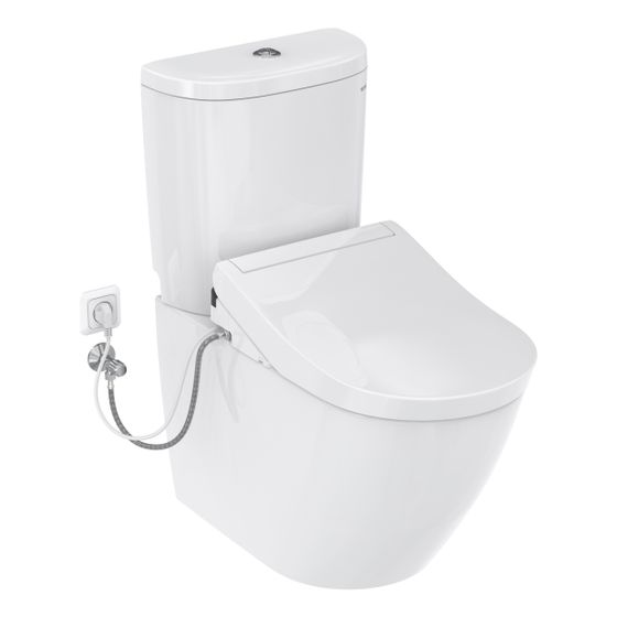 TOTO Tiefspül-Stand-WC-Standkombination NC, randlos, Tornado Flush-Düsenspülung, Keramik Cefiontect, Weiß, CW761Y