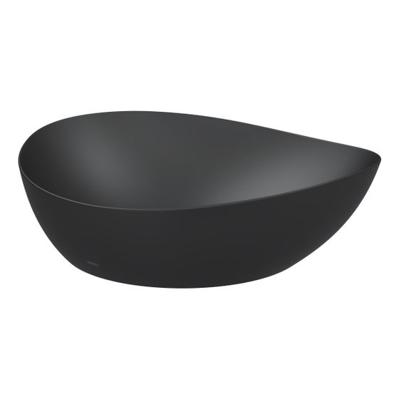 TOTO Aufsatzwaschtisch TL asymmetrisch, B 460mm, Möbelmontage, ohne Hahnloch, mit Überlauf, Keramik Cefiontect, Mattschwarz