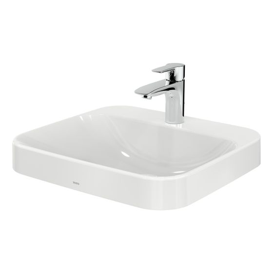 TOTO LF Möbelwaschtisch Breite 500mm, Möbelmontage, mit Hahnloch und Überlauf, Keramik Cefiontect, Weiß