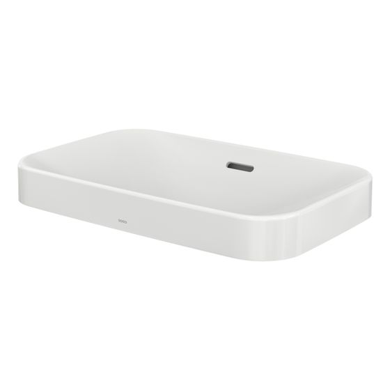 TOTO LF Aufsatzwaschtisch Breite 600mm, Möbelmontage, ohne Hahnloch, mit Überlauf, Keramik Cefiontect, Weiß