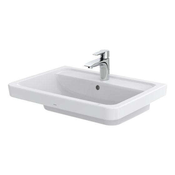 TOTO CF Waschtisch Breite 654mm, Wandmontage, mit Hahnloch und Überlauf, Keramik Cefiontect, Weiß