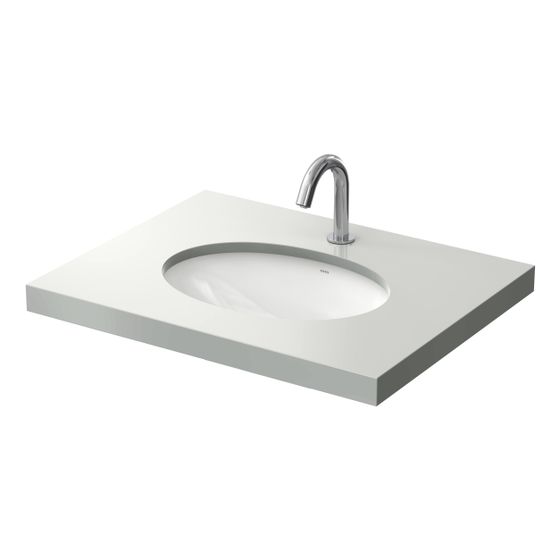TOTO WU Unterbauwaschtisch rund, Breite 500mm, Möbelmontage, ohne Hahnloch, mit Überlauf, Keramik Cefiontect, Weiß