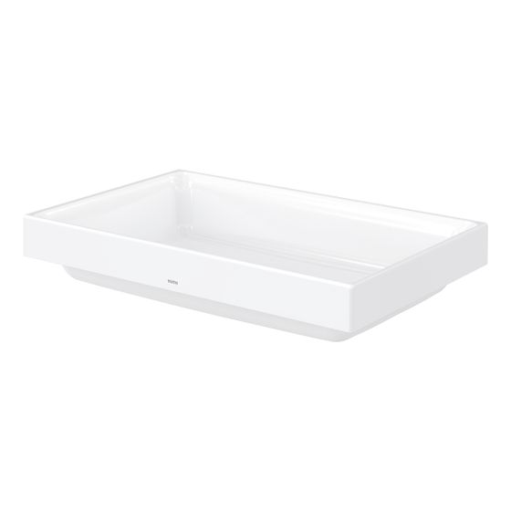 TOTO CS Aufsatzwaschtisch eckig, Breite 600mm, Möbelmontage, ohne Hahnloch, mit Überlauf, Keramik Cefiontect, Weiß