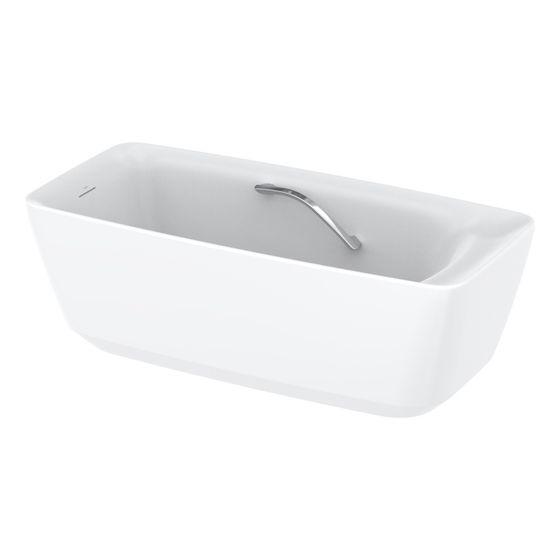 TOTO Floating Badewanne eckig, 1700mm, freistehend mit Wannengriff, Galalato, Recline Comfort, Mattweiß