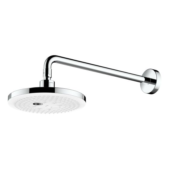 TOTO DaySpa Kopfbrause d. 220mm rund, mit 2 Strahlarten, Wandbefestigung, Kunststoff, Weiß/Chrom
