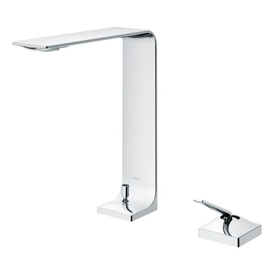 TOTO Zweiloch-Einhebel-Waschtischmischer, hoch, Ausladung 164mm, mit Schaftventil, Messing verchromt