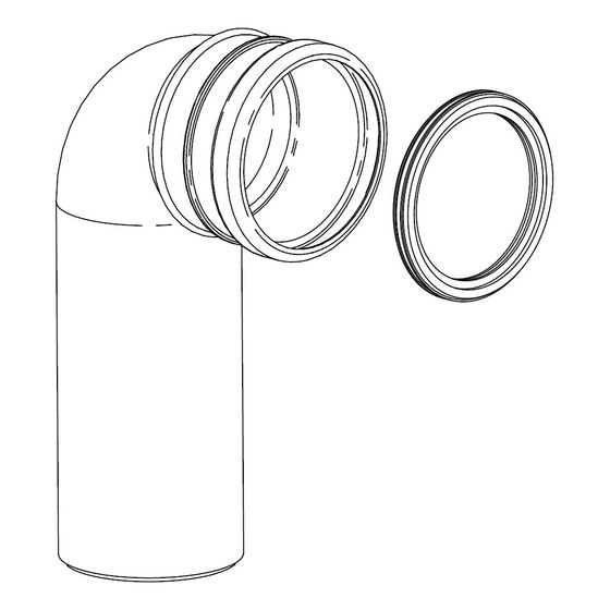 TOTO HDPE Anschlussbogen, 90 Grad, DN 90, Ablaufrohr Dichtring, für Washlet Vorwandelement