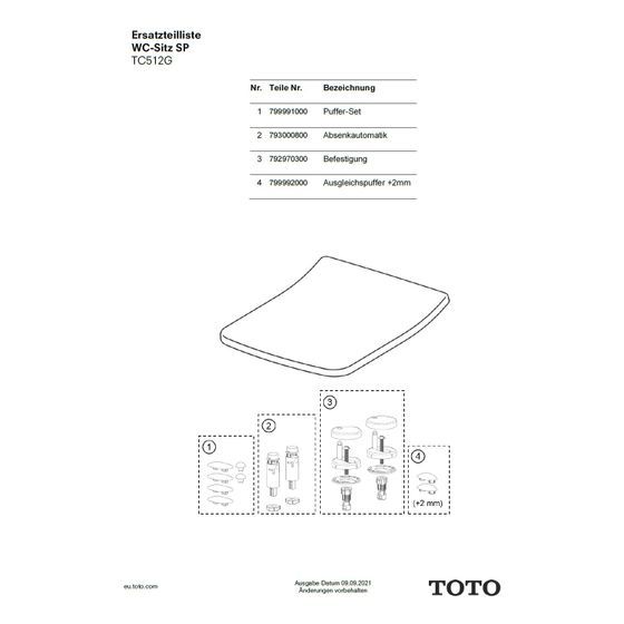 TOTO Befestigung Standard für WC-Sitz, 792970300