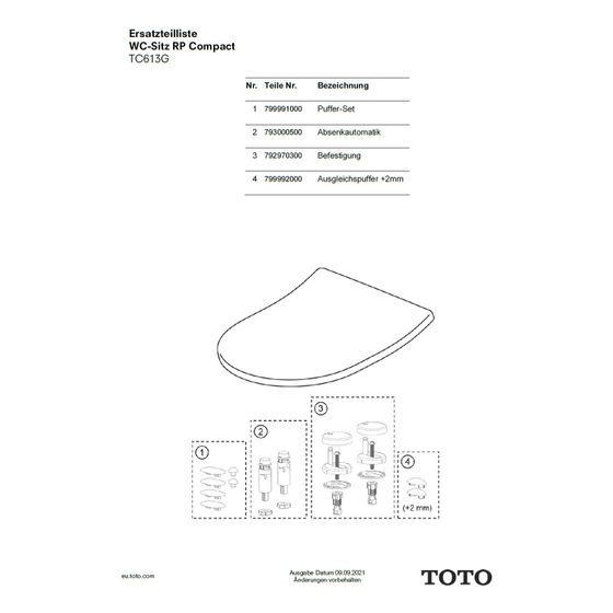TOTO Softclose Absenkautomatik RP Compact für WC-Sitz, 793000500