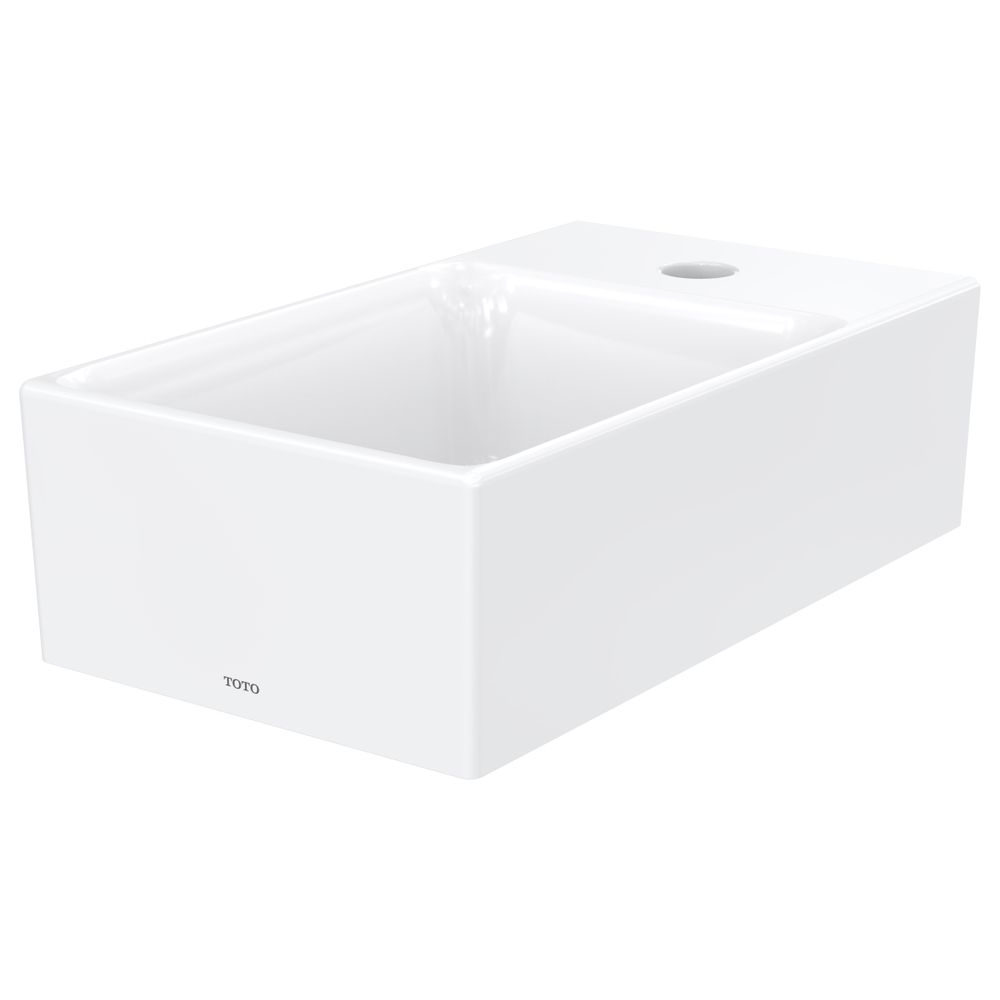TOTO CS Aufsatzhandwaschbecken eckig, Breite 400mm, Möbelmontage, mit Hahnloch, ohne Übe... TOTO-LW1634WH 4050663095611 (Abb. 1)