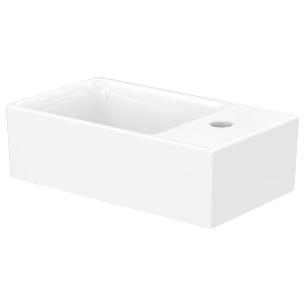 TOTO CS Aufsatzhandwaschbecken eckig, Breite 400mm, Möbelmontage, mit Hahnloch, ohne Übe... TOTO-LW1634WH 4050663095611 (Abb. 2)