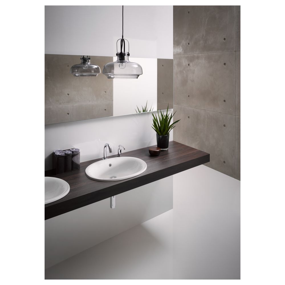 TOTO Einbauwaschtisch rund, Breite 530mm, Möbelmontage, ohne Hahnloch, mit Überlauf, Keram... TOTO-LW762Y 4050663001148 (Abb. 2)