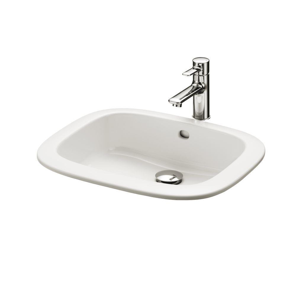 TOTO Einbauwaschtisch eckig, Breite 530mm, Möbelmontage, ohne Hahnloch, mit Überlauf, Kera... TOTO-LW763Y 4050663001155 (Abb. 1)