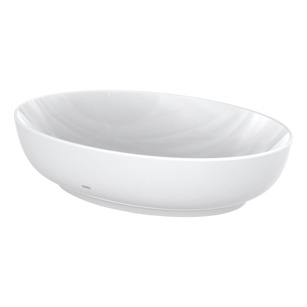 TOTO WU Aufsatzwaschtisch rund, Breite 550mm, Möbelmontage, ohne Hahnloch, mit Überlauf, K... TOTO-L1705E 4050663095970 (Abb. 1)
