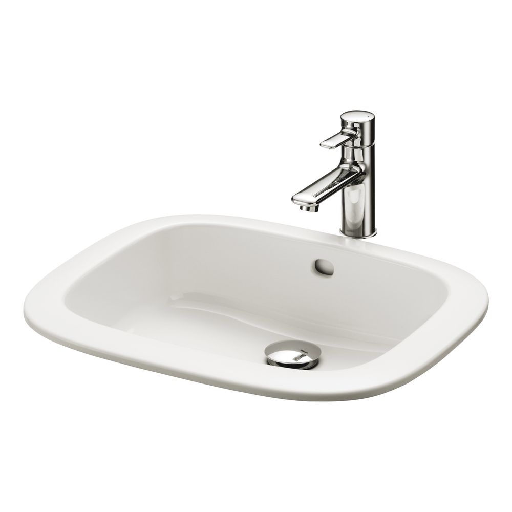 TOTO Einbauwaschtisch eckig, Breite 530mm, Möbelmontage, ohne Hahnloch, mit Überlauf, Kera... TOTO-LW763Y 4050663001155 (Abb. 1)