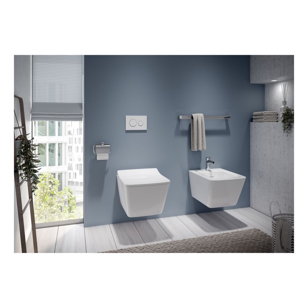 TOTO SP Bidet wandhängend, Vorwandmontage, mit Hahnloch mittig und Überlauf, Keramik Cefion... TOTO-B532E 4050663094874 (Abb. 5)