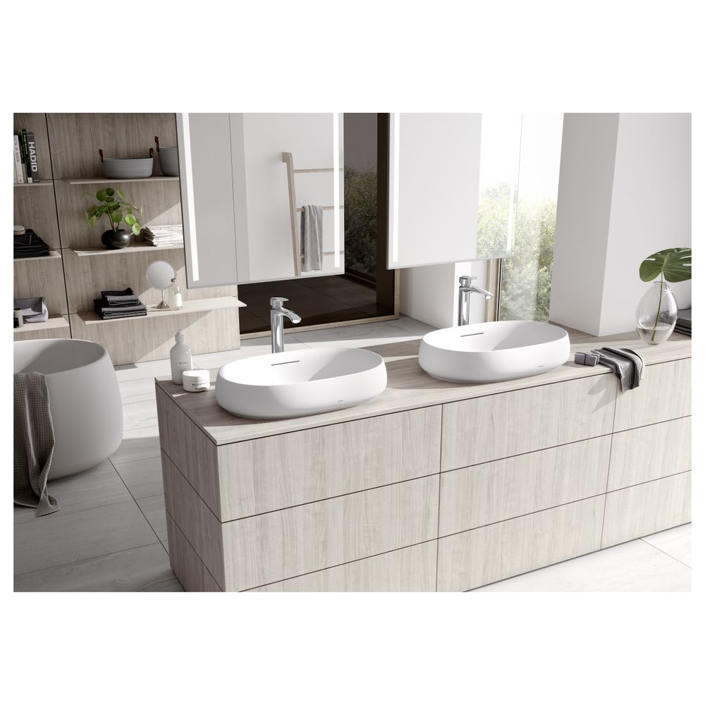 TOTO CE Aufsatzwaschtisch rund, 600mm, ohne Hahnloch, mit Überlauf und Schaftventil, ... TOTO-PJS05WEE#MW 4050663095031 (Abb. 2)